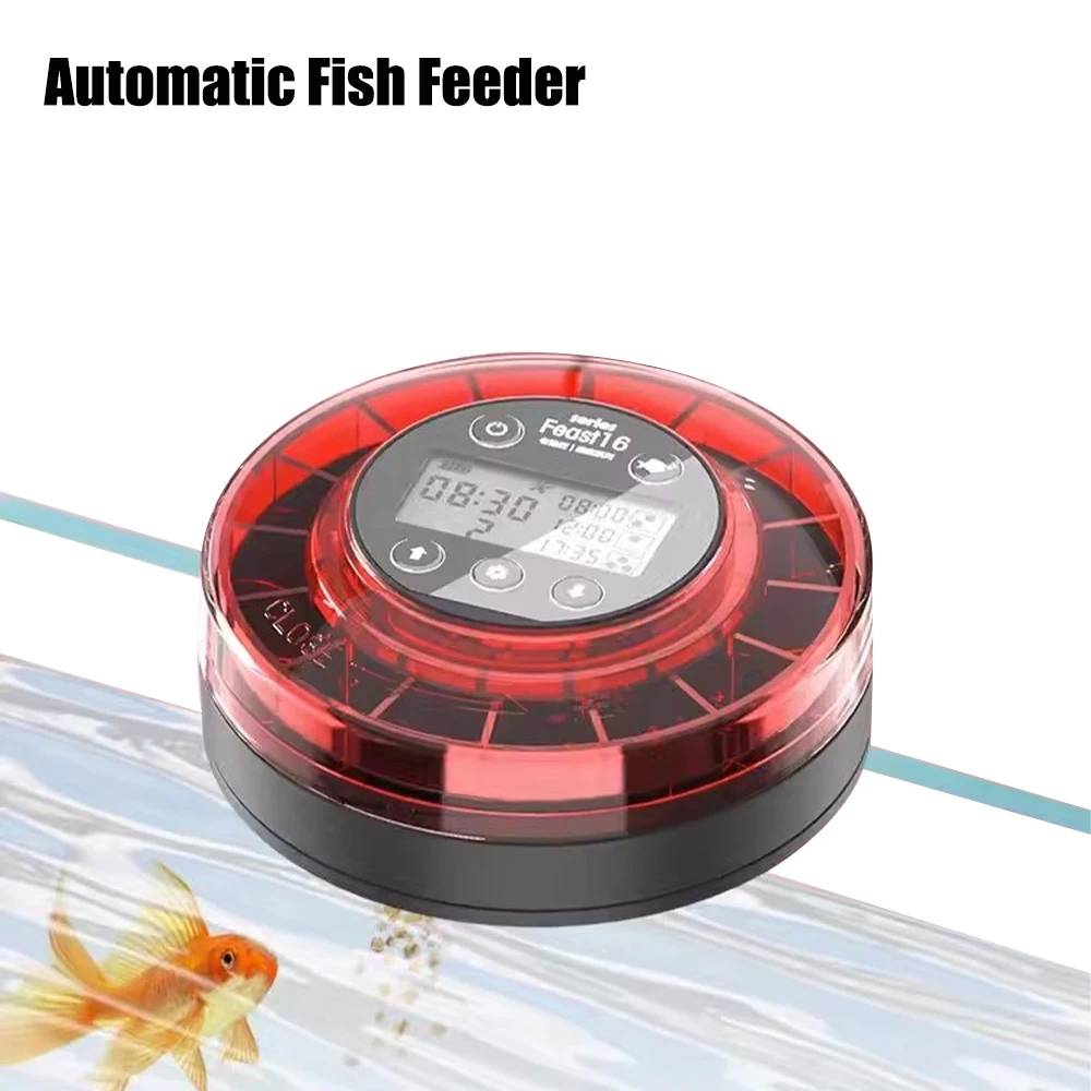 

USB Rechargeable Precision Feeding Aquarium Fish Tank Automatic Fish Feeder Auto Fish Food Dispenser with Timer LCD Display