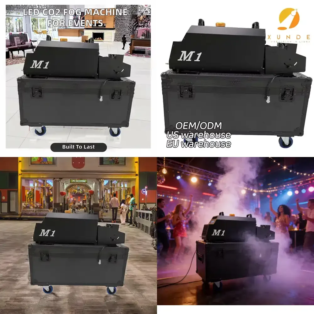 

LED CO2 Liquid Fog Machine with DMX512 Control IP33 Rating 2-Year Warranty-White for Disco Clubs Weddings & Theme Parks