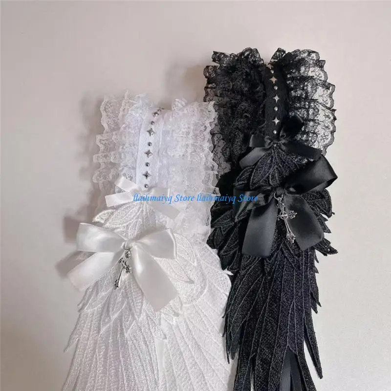 

573b Cool Punk Anime Bowknot Headwrap Angel Wing Крылье