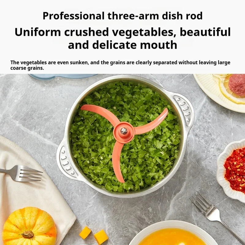 Midea MJ-JD55B خلاط منزلي صغير الحجم متعدد الوظائف، محضر طعام من الفولاذ المقاوم للصدأ ومفرمة لحم ذات سعة كبيرة 3 لتر #5