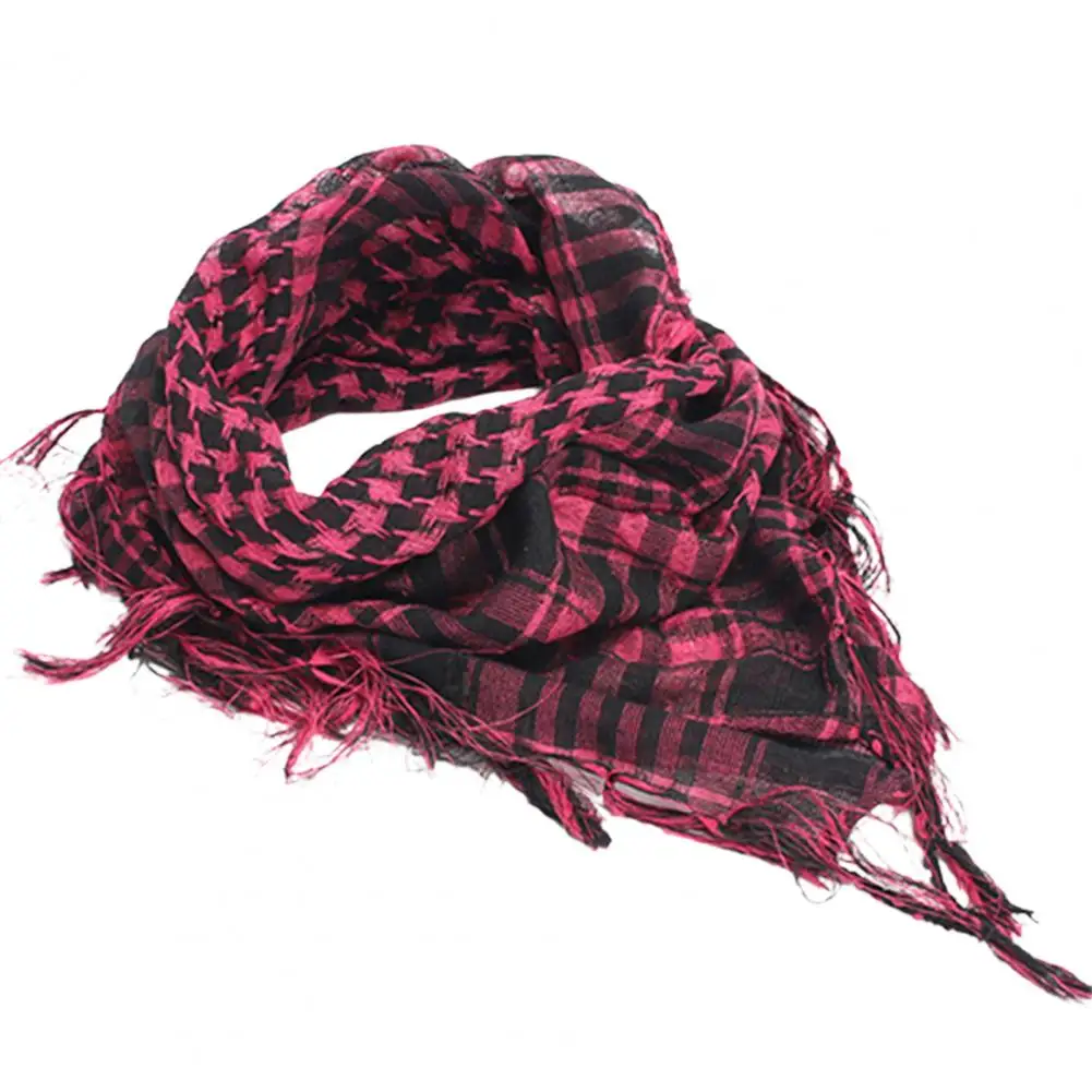 Plaid Scarf Autumn Winter Tassel Scarf Men Women Square Outdoor Shawl Military Arab Army Shemagh KeffIyeh Arafat Scarf