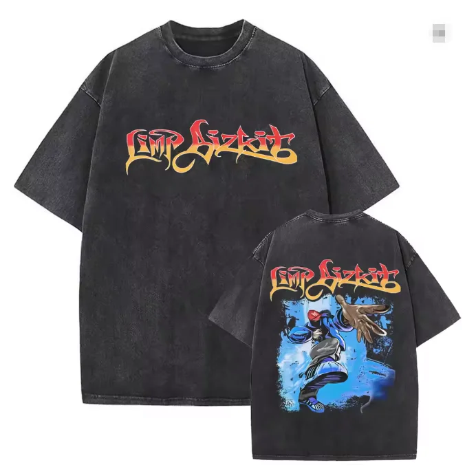 T-shirts en coton vintage lavé avec imprimé groupe rock Limp Bizkit Significant Other, pour hommes et femmes, style hip hop rétro, manches courtes