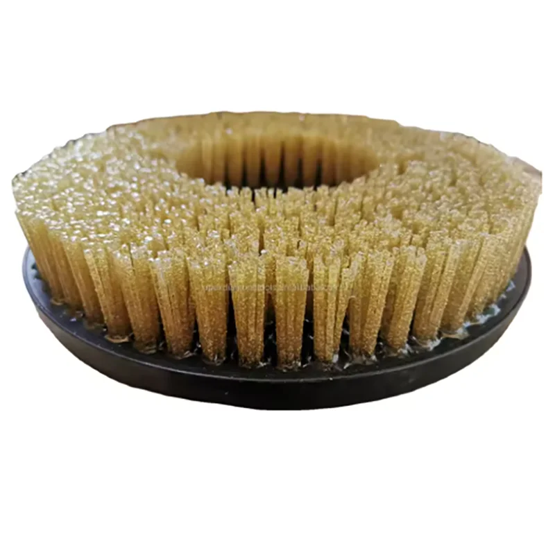 15インチ（385mm）黒色丸型研磨用ダイヤモンドアンティークブラシ、石材、大理石、花崗岩、コンクリート床の研磨・研削用