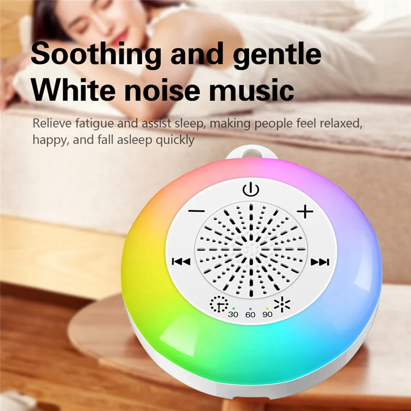 

B27B White Noise Sound Machine Kids Sleep Sound Player With Colorful Light Timer Noise Player Timed Shutdown For Baby Adult