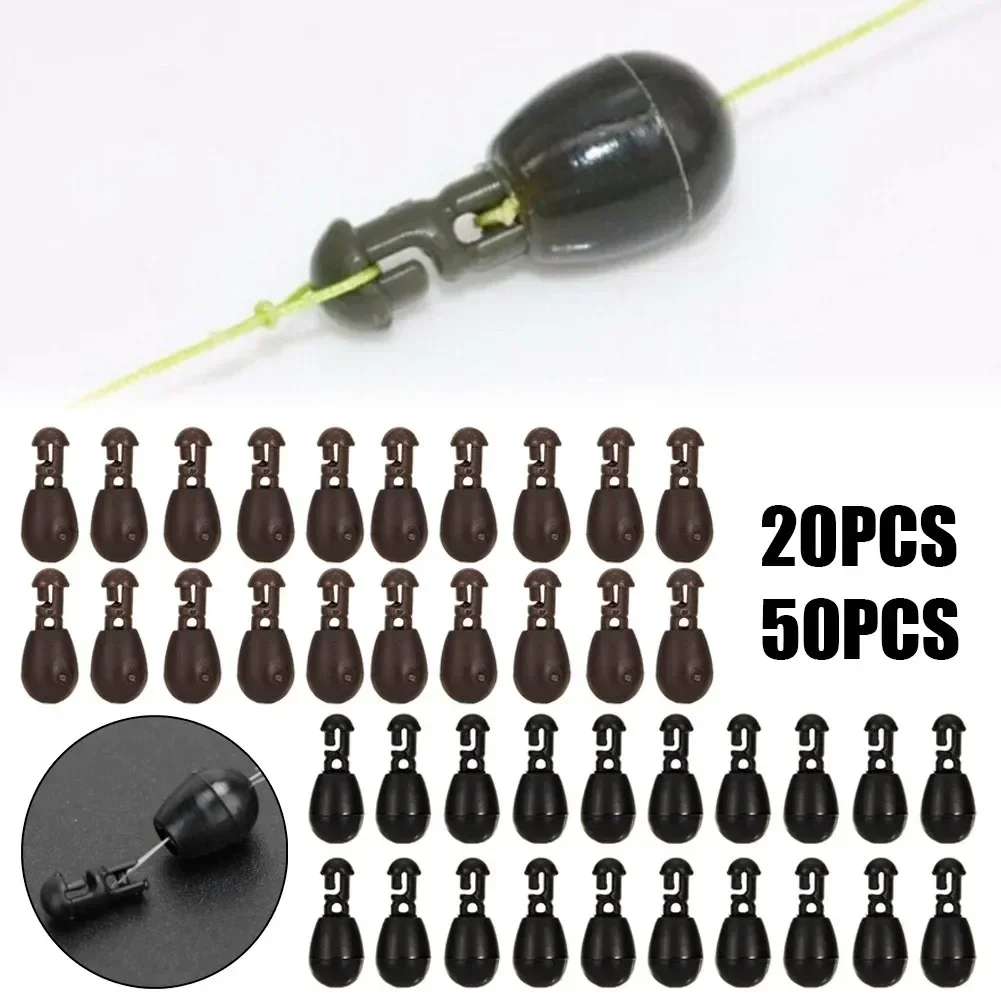 20/50pcs S/L Quick Change Beads Feeder Bead Fishing Method Feeder Rig Line Holder For Carp Fishing Shock Bead Method