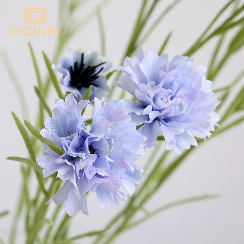 1PCS Nordic Blau Lange Zweig Sternen Kornblume Seide Künstliche Blumen Hause Hochzeit Party Dekoration Flore Fleurs Artificielles – Detail 3