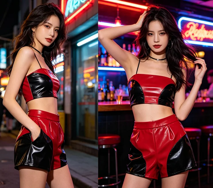 New Latex Rubber Gummi Suit Halloween Fashion Uniform Cosplay Party vests and shorts