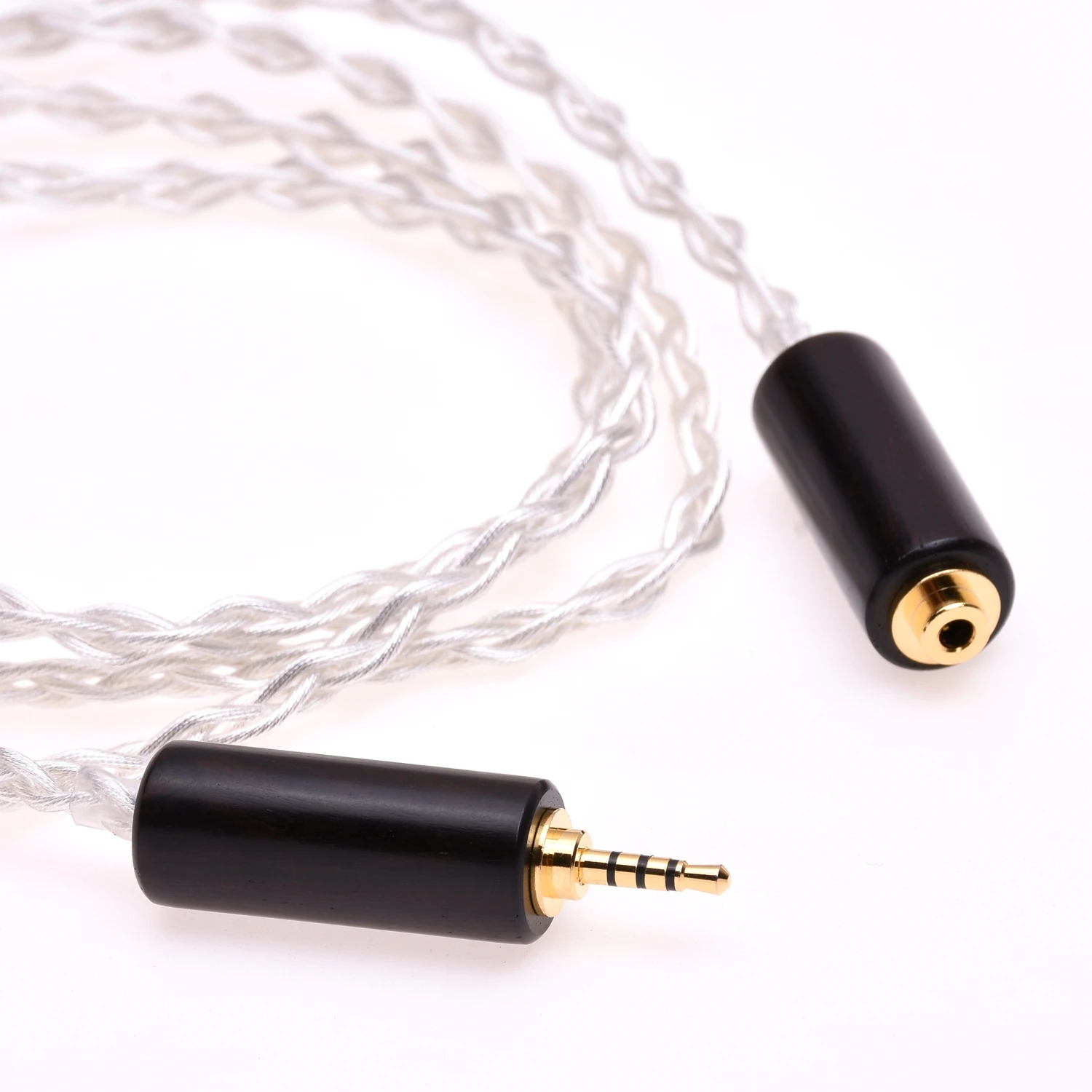 Wooden TRRS 2.5mm Male to 2.5mm Female Balanced 4 Cores 6N OCC Crystal Silver Plated Headphone extension Cable