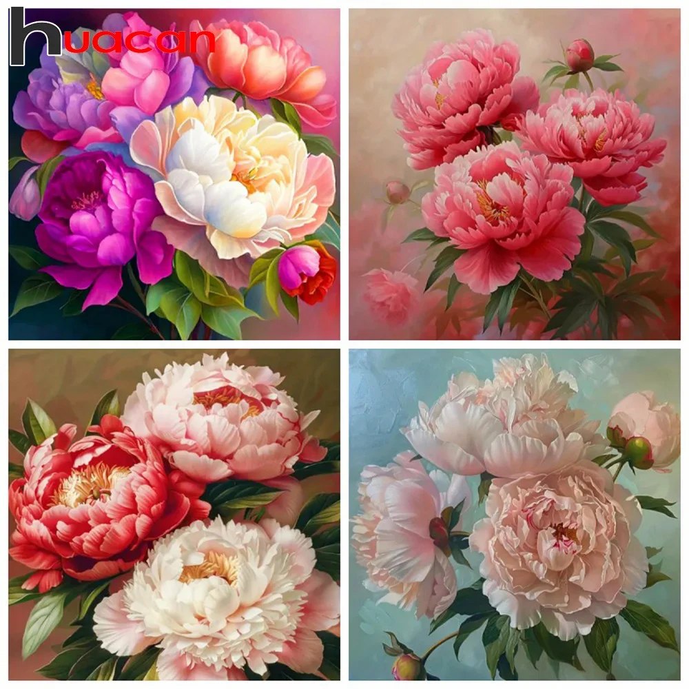 Huacan 5d Diamond Embroidery Flower Full Round Square Diamond Painting Floral New Collection Home Decoration Diy Gift Sale Wolf