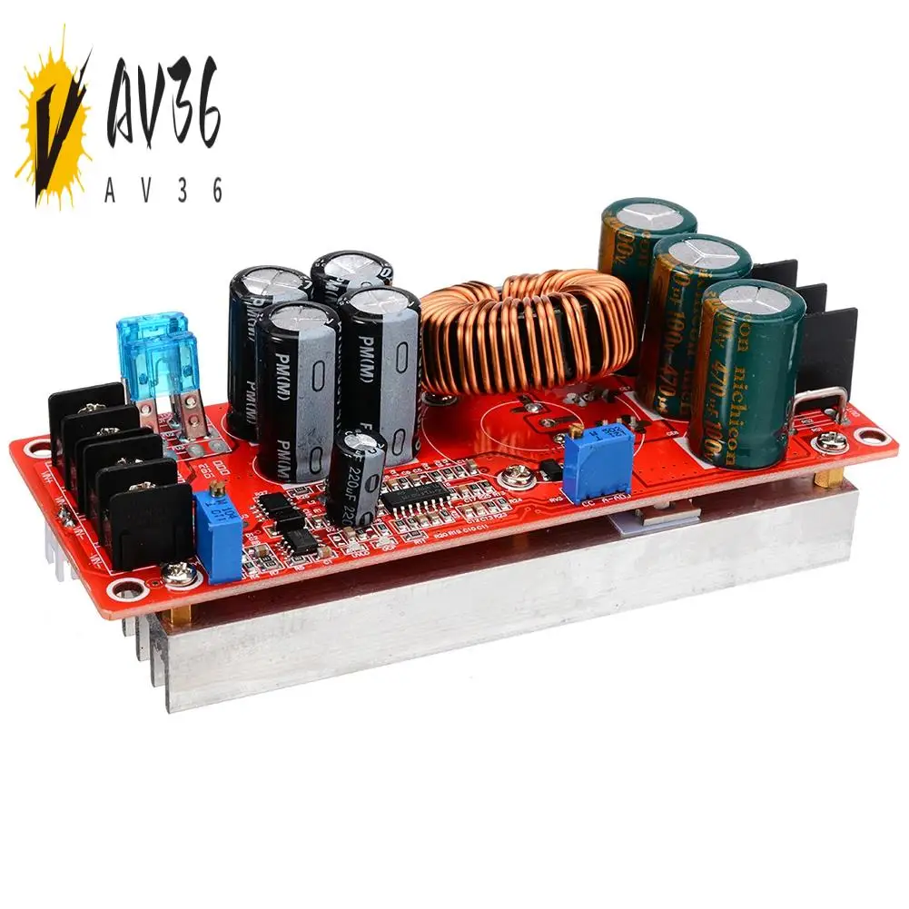 

AV36-1 Pcs Adjustable Voltage Converter 1200W 20A 8-60V To 12-83V