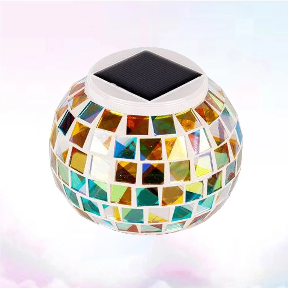 

Solar Lawn Lamp Mosaic Glass Ball Garden Light One White Rgb Color Changing Solar Table Lamp Waterproof Outdoor