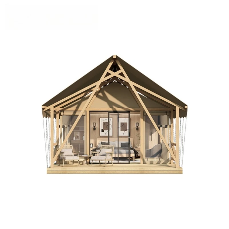 Popular Glamping Fireproof and Waterproof PVC Sunroon Safari Tent