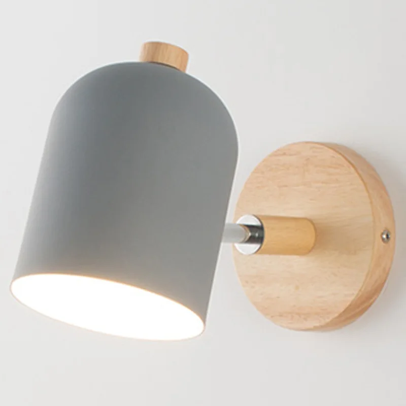 Imagem -06 - Nordic Macaroon Turning Head Wall Lamp Iluminação de Cabeceira Wall Sconce Estudo e Reading Light Home Decor Fixture Cores E27