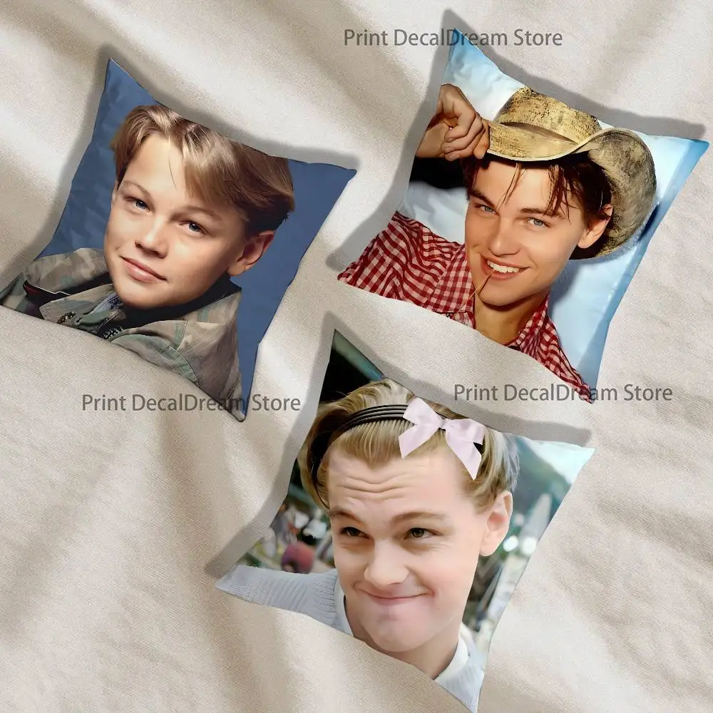 

L-Leonardo Dicaprio Young Cushion For Bedroom Car Coffee Shop Room and Living Room Sofa Decorative Pillow Cover Case