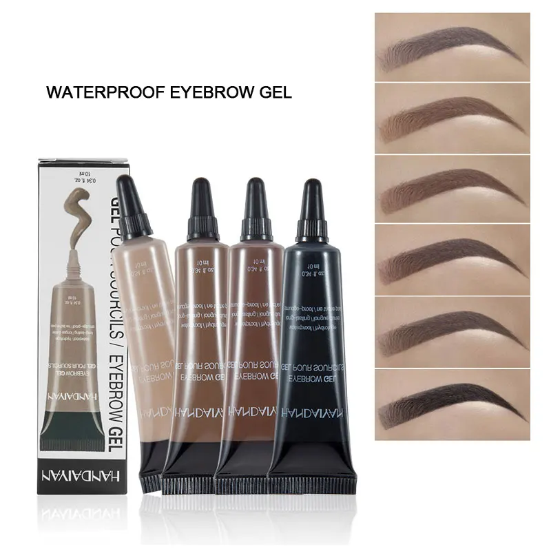 Henna Eyebrow Gel Cream Women 6 Colors Makeup Eyebrows Tint Eyebrows Waterproof Tattoo Pen Brush Kit Dye Cosmetics Makeup Kit