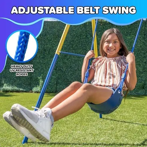 My 1st Swing & Saucer Outdoor Playset for Backyard, Belt Swing & 32