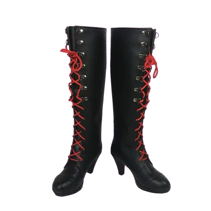 

Anime Enoshima Junko Cosplay Boots Lace Up High Heel Shoes Customized