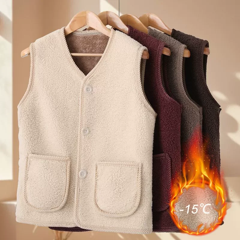 2025 Gilet in pile da donna autunno 2025 Giacca senza maniche in montone sintetico caldo casual con tasche Gilet per orsacchiotto