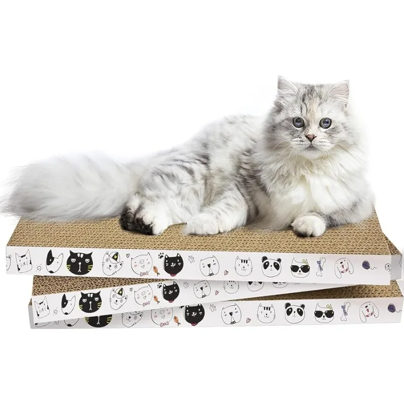 

3 Pack Cardboard Cat Scratcher Refill Cat Scratch Pad Durable Cat Scratchers for Indoor Cats Kitten 16.5 x 8 x1 Inch Reversible