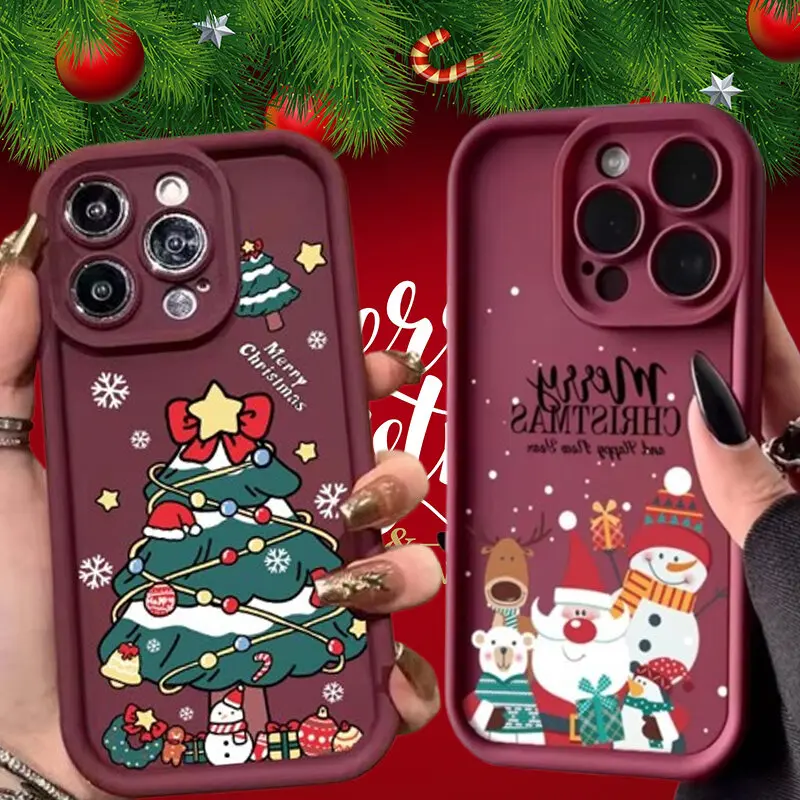 Santa Claus Elk Christmas Tree Gift Case For Google Pixel 9 8 7 8A 7A Pro Cover Soft Silicone Camera Protective Shockp-roof