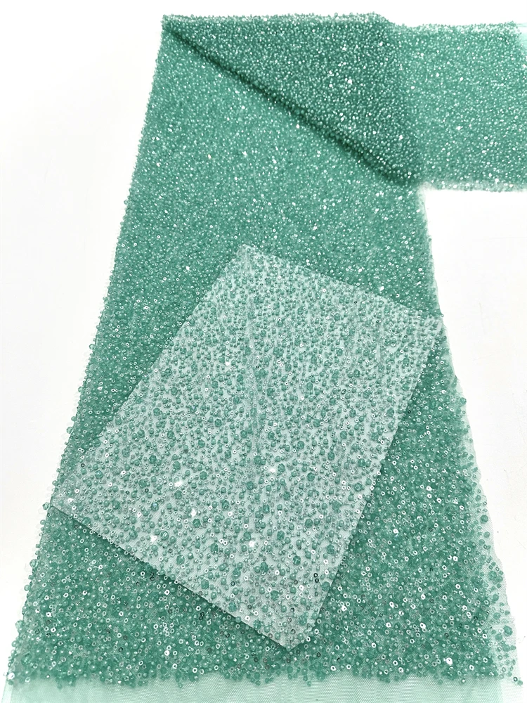 Ultime perline pesanti perla pizzo africano 2025 paillettes di alta qualità nigeriano francese tulle tessuto ricamo per abito da donna