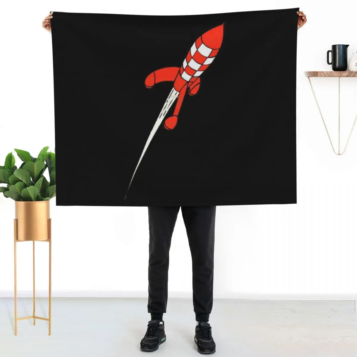 

moon rocket Throw Blanket Luxurious Soft Blanket Holiday Gift for Family