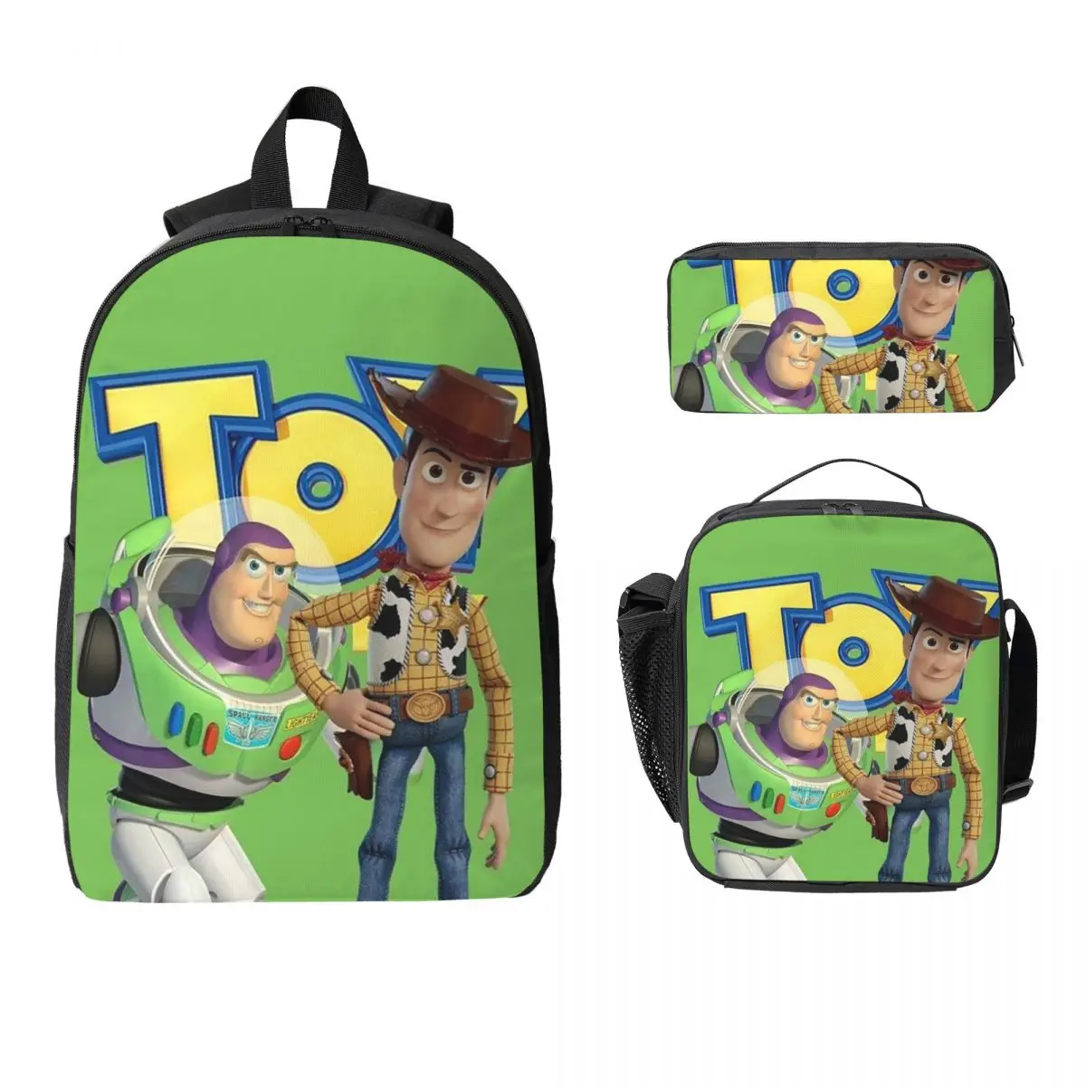 

Toy Story Backpack Student Boys Girls BookBag School Bag Computer Shoulder Bags 3ps Insulated Lunch Bag Pencil Case