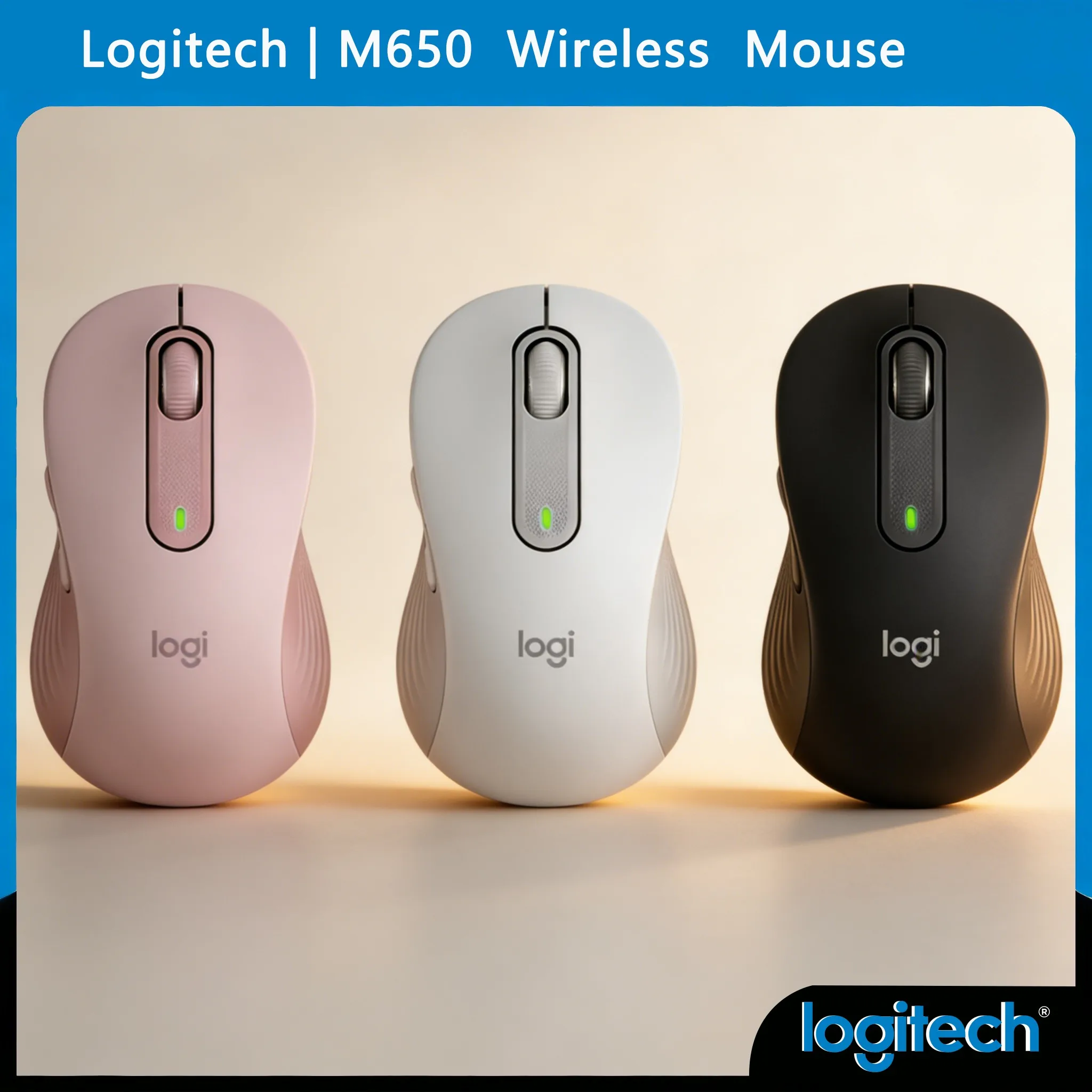 

Logitech Signature M650/M650L/M750 Wireless Mouse Smart ScroLing Silent Bluetooth/USB Long Battery for PC Laptop