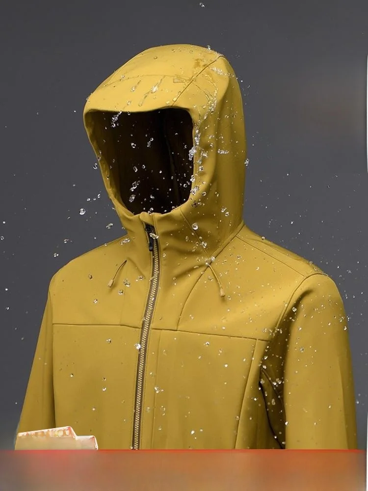 

All-Weather Series Soft ell Jaet Windproof Water-Resistant Breathable Outdoor Sports Hooded Anti-Scratch Men's Jaet
