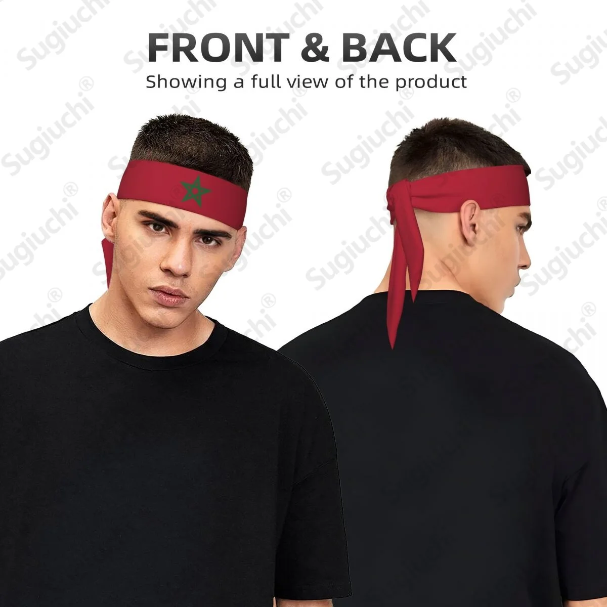 

2026 Morocco Tie Headband for Men Women Adjustable Sports Sweatband for Yoga Soccer Running Basketball Cycling