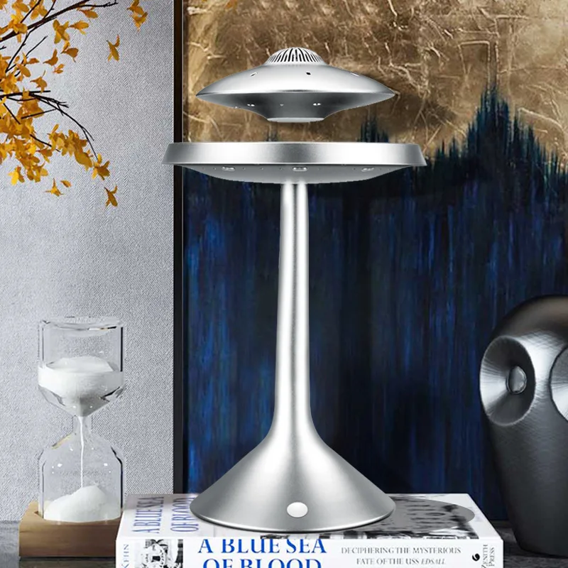 Smart Night Light Speaker New Wireless 3D Surround Sound Lighting UFO Flying Saucer Magnetic Levitation Bluetooth Speaker