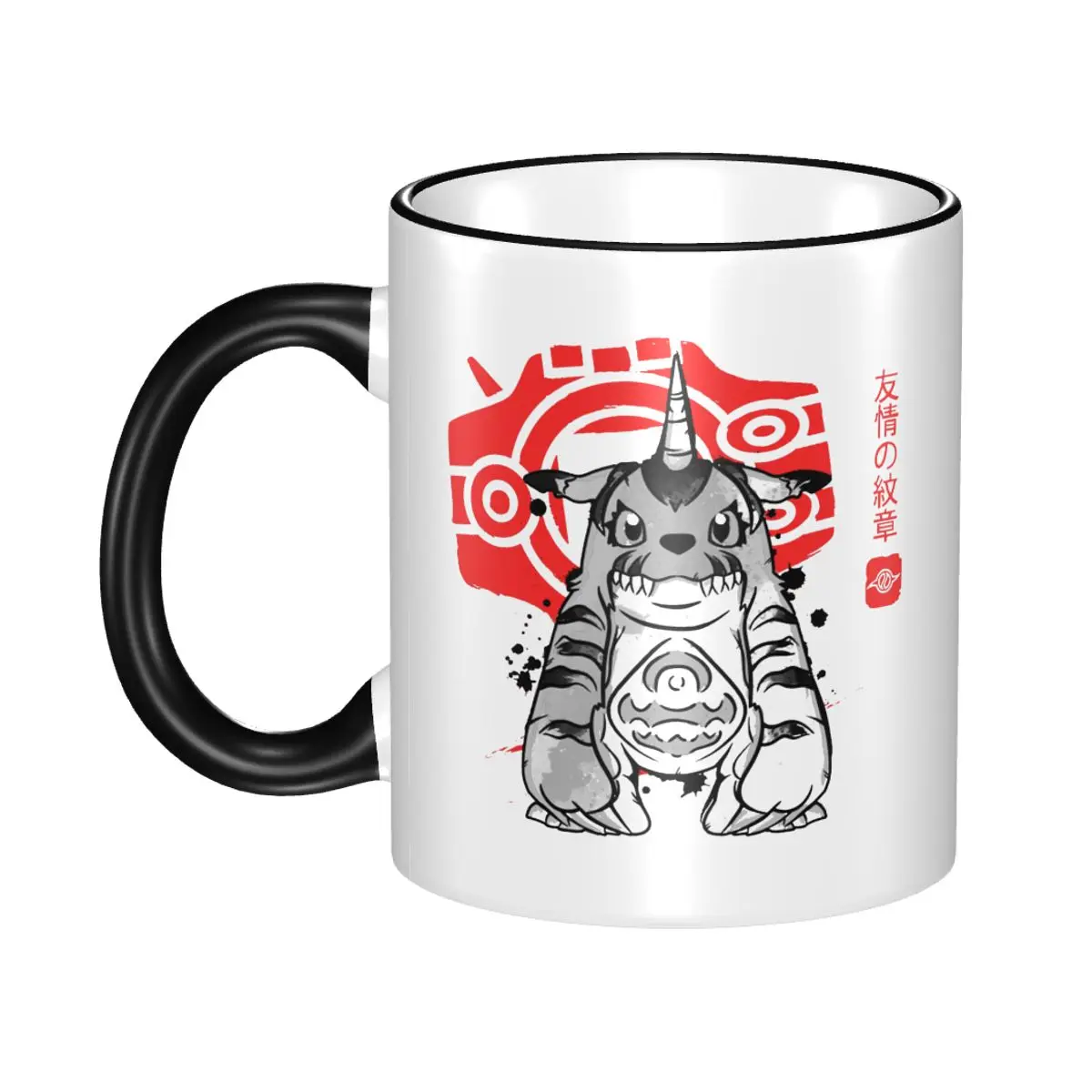 

Friendship Sumi-e Merch Coffee Mug Kawaii Digimon Nostalgic Anime Cup Gift