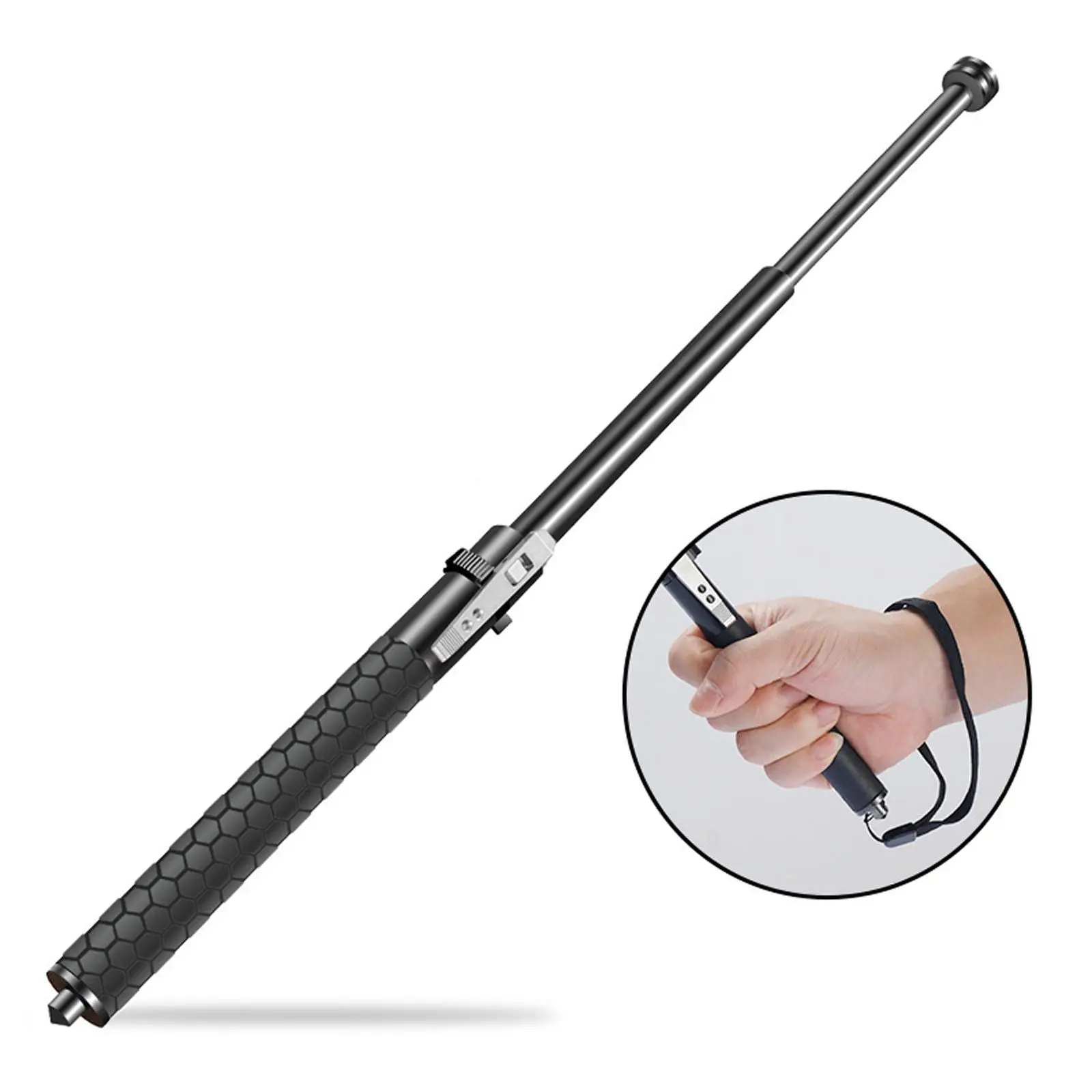 Retractable Hiking Cane with Anti Slip Handle Durable Alloy Steel Telescopic Trekking Pole for Mountaineering Retractable Hiking Cane with Anti Slip Handle Durable Alloy Steel Telescopic Trekking Pole for Mountaineering