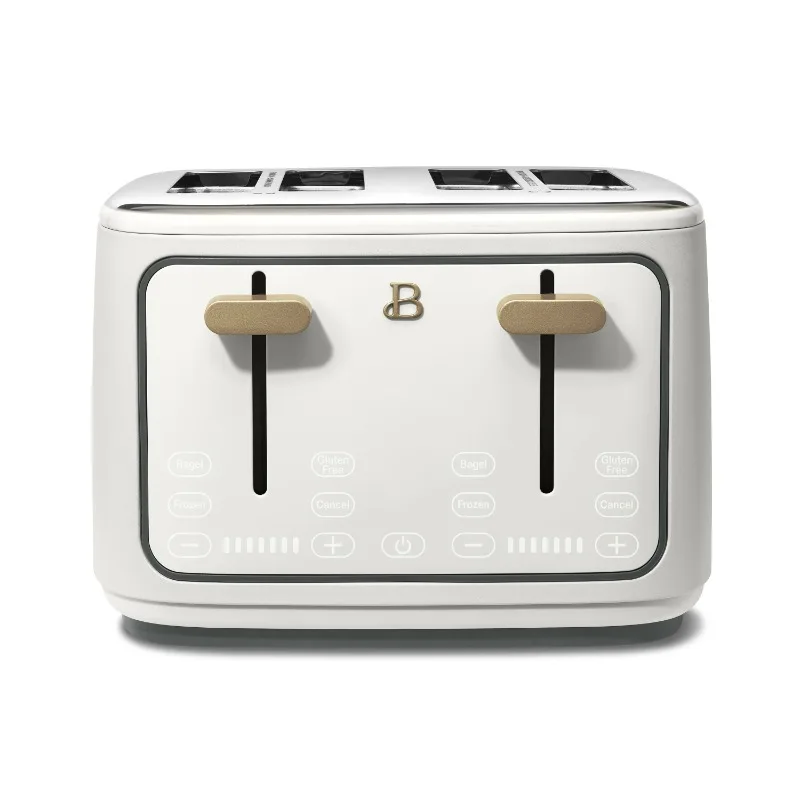 Wunderschöner 4-Scheiben-Toaster mit berührungsaktiviertem Display, weiße Glasur von Drew Barrymore