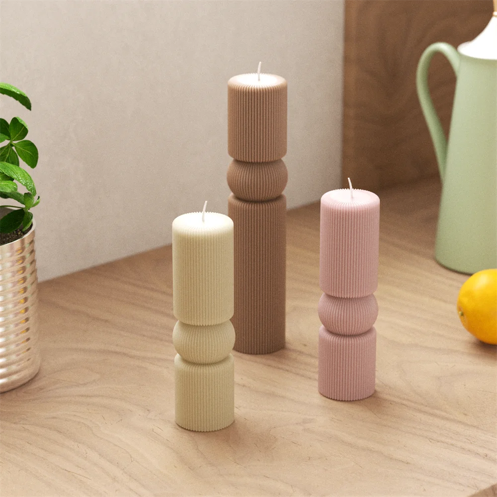 

Boowan Nicole Echo Column Pillar Candle Silicone Mold DIY Aromatherapy Candle Mould