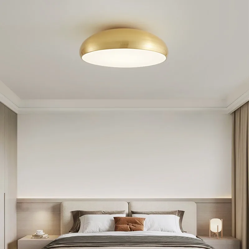 Master bedroom room light, medieval all-copper study ceiling light