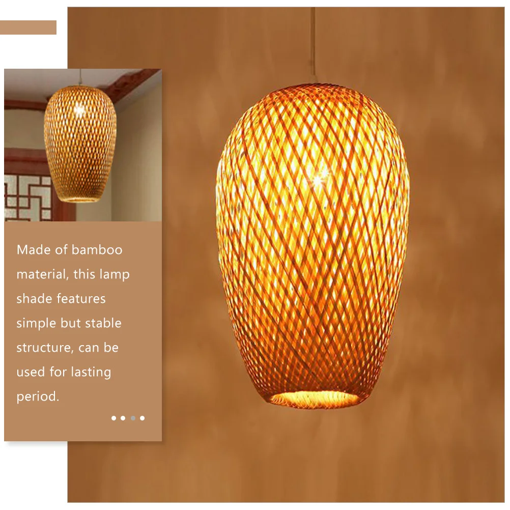 

Bamboo Lampshade Decorative Cover Pendant Shades Woven Lampshades Replacement Branches