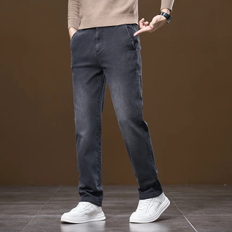 Spring Mens Business Casual Pants Korean Work Wear Fashion Straight Chenille Pants 2025 Male Trousers Clothing Plus Size 40