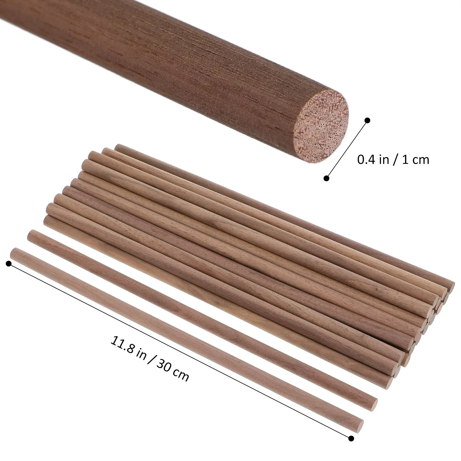 

24 Pcs Black Walnut Cake Dowels for Tiered Cakes Basswood Rod Craft Sticks Wooden Crafts Pin