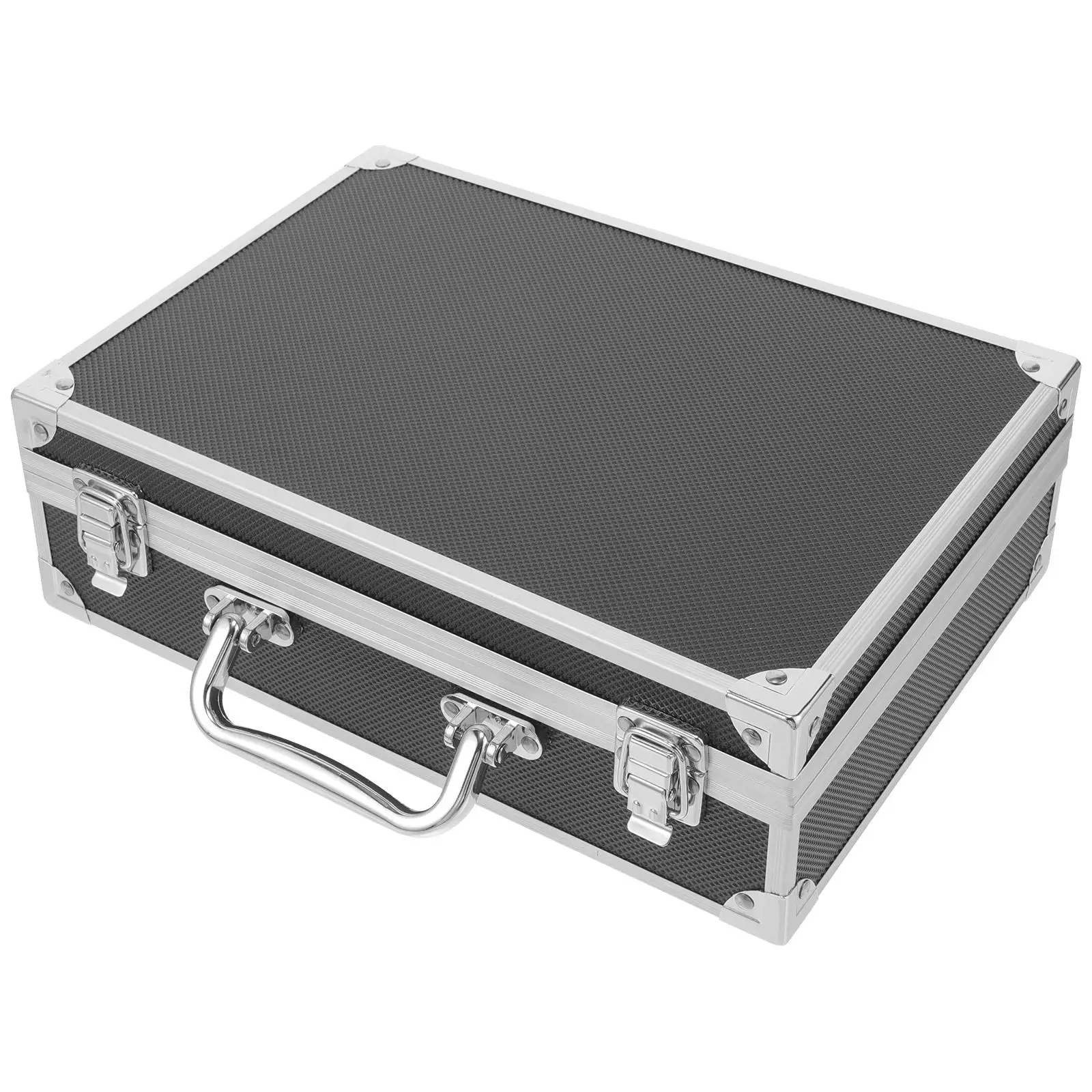 Portable Tool Box Aluminum Case Briefcase for Men Hard Metal Toolbox Sponge Lining Durable Storage Container Office Solution