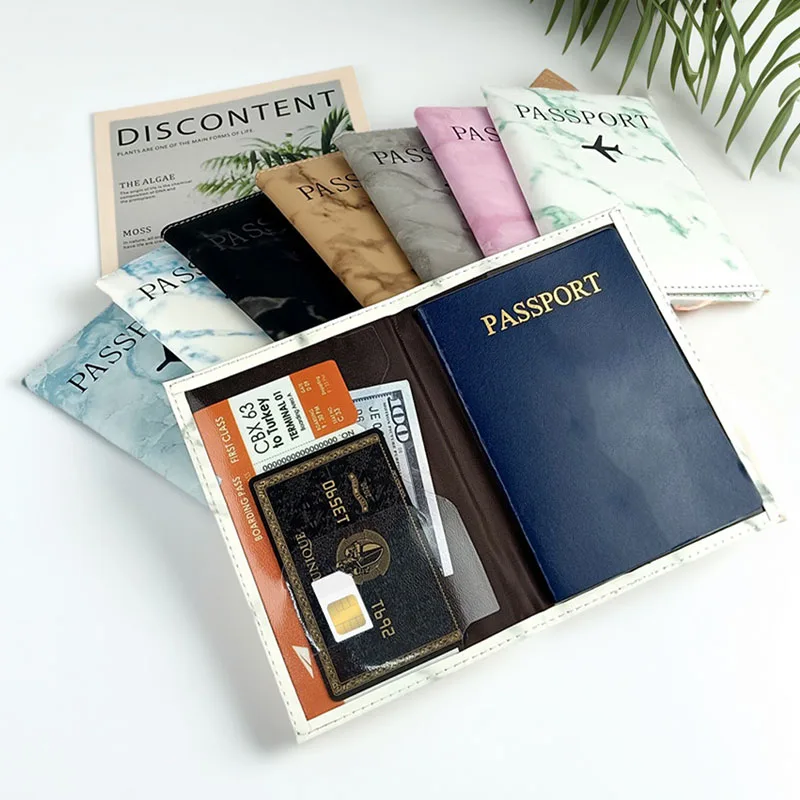 

Водонепроницаемый самолет с буквенным принтом для женщин и мужчин, дорожный чехол для паспорта, модный свадебный подарок, обложка для паспорта из искусственной кожи