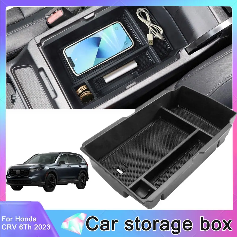 Car Central Armrest Storage Box For Honda CRV 6Th 2023 Center Console Organizer Containers Tray Accessories D6R7