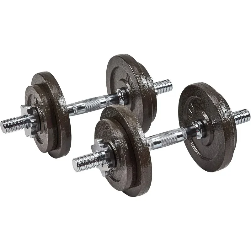 

AQSignature Fitness Contoured Handle Cast Iron Adjustable Dumbbell Weight Set,Gray