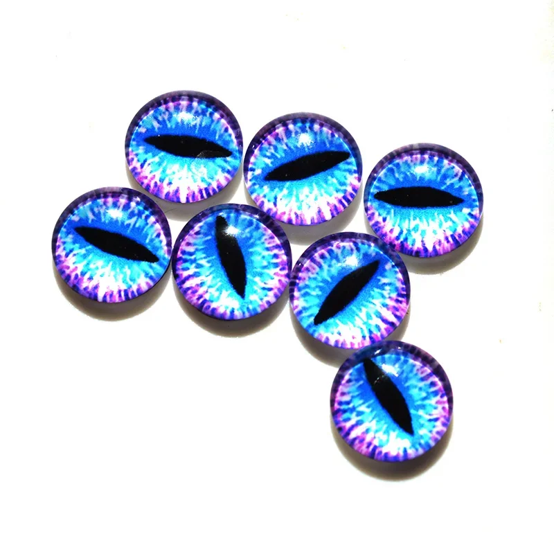 glass eyes cabochons Round 6MM-30MM Round Dome Dragon Eye Dragon Cat Eye Toys DIY Jewelry Accessory MIX Pupil Eye Cameo