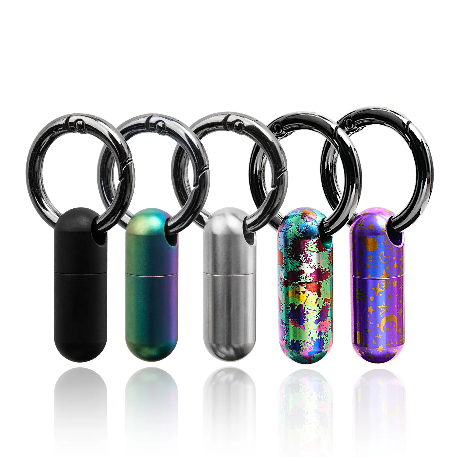 C33 Pure Titanium Portable Pillbox Keyring Waterproof Sealed Moisture-Proof First Aid Warehouse Storage Bottle