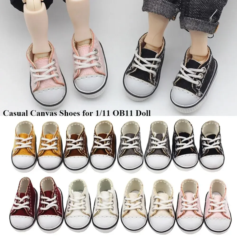 Doll Casual Canvas Shoes for 1/11 OB11 Doll For 1/12 BJD Doll Sports Wear Shoes Fashion Sneakers DIY Doll Accessories