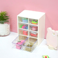1pc Desk Storage Box for Mini Drawers, Stackable Eight-square Grid Storage Box, Hairpin/sticker/jewelry Accessories Storage Box