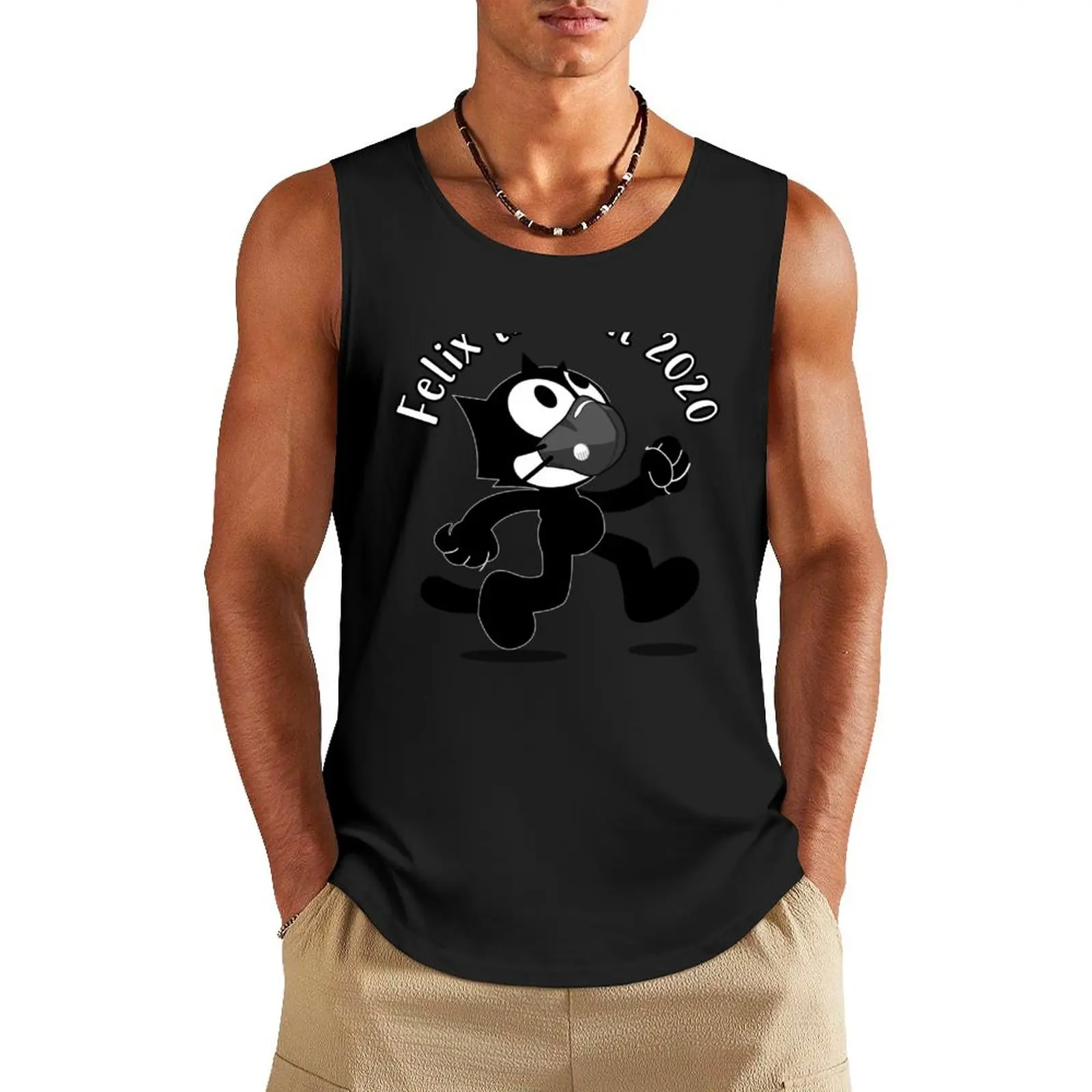

felix the cat in quarantine vintage Tank Top Men's t shirt men clothings