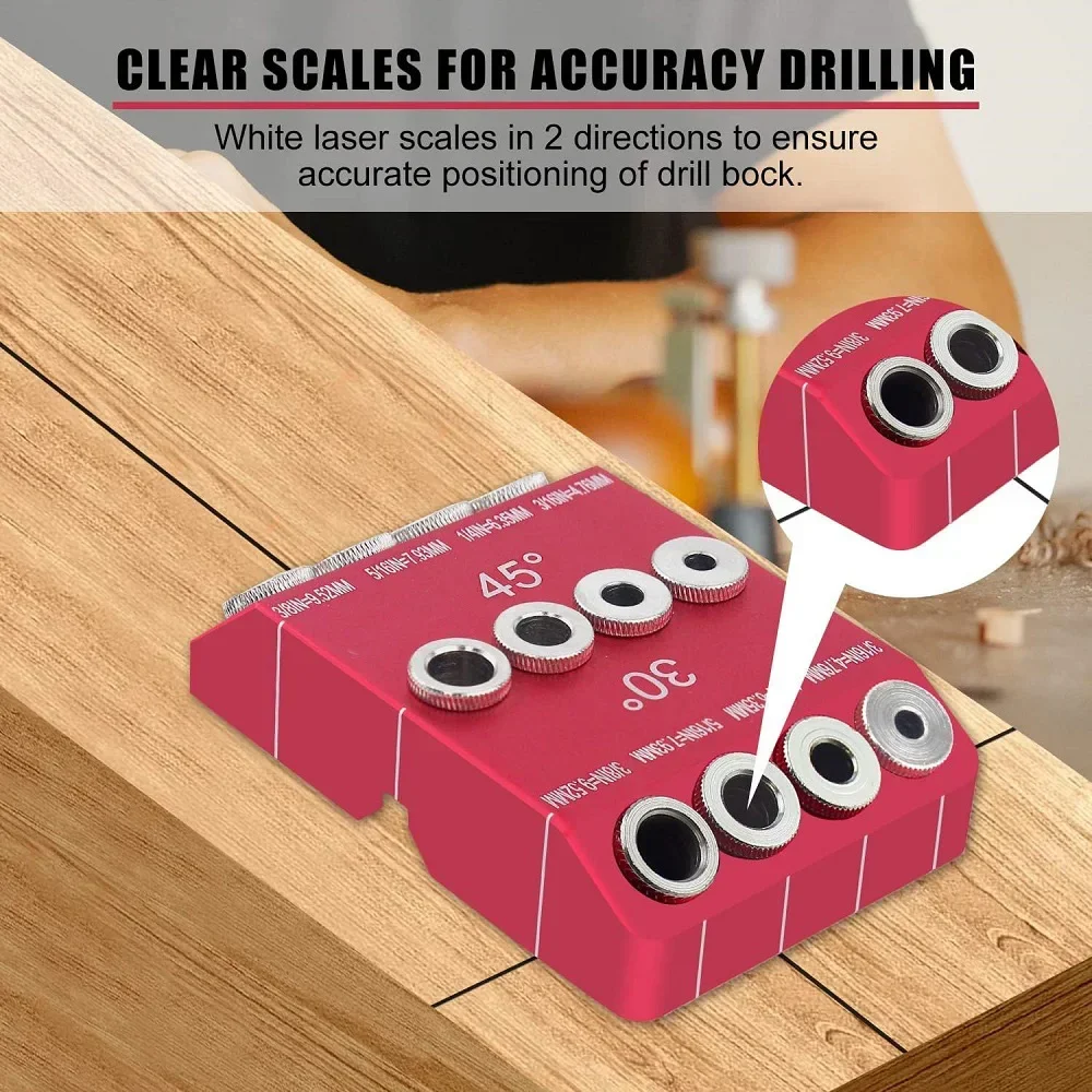 

Jig Angled/straight Guide 45 90 Holes, Block Sizes Drill Cable 4 for Angle Railing, 30 Template Degree