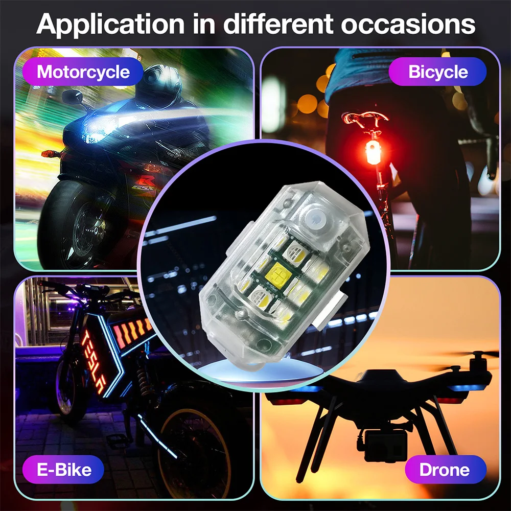 Wireless Remote Control RGB LED Strobe Light Anti Crash Night Warning Beacon for Drones Cars Motorcycles Aviation Use - Image 6